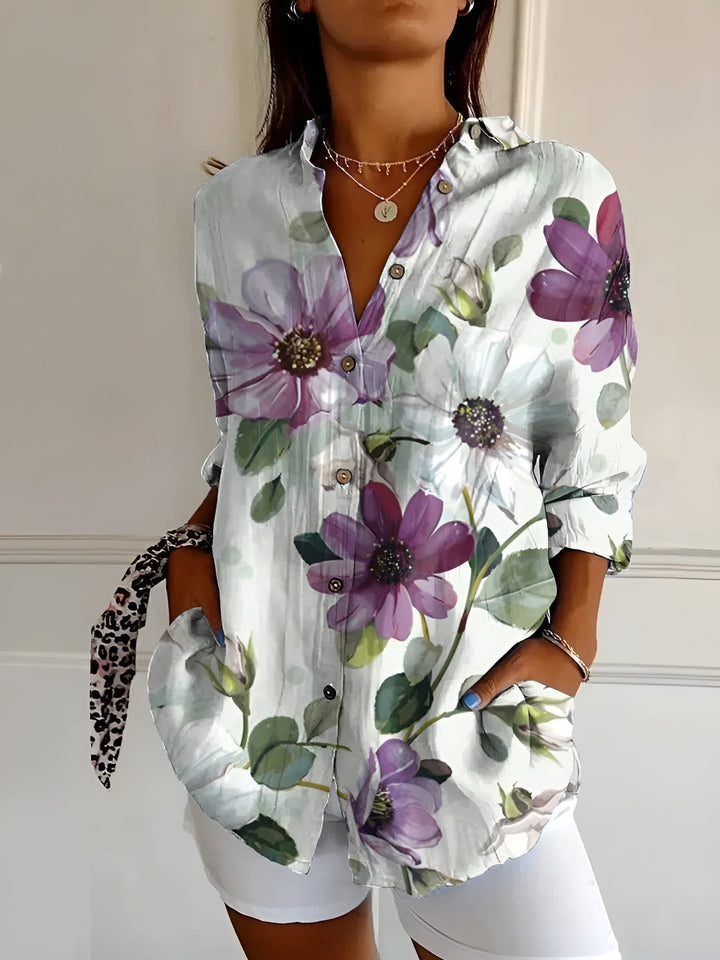 Lunara | Women's Floral Button-Up Blouse