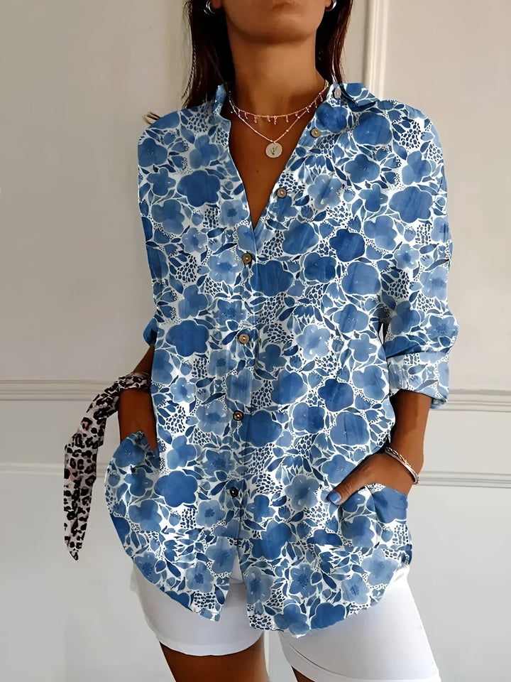 Lunara | Women's Floral Button-Up Blouse