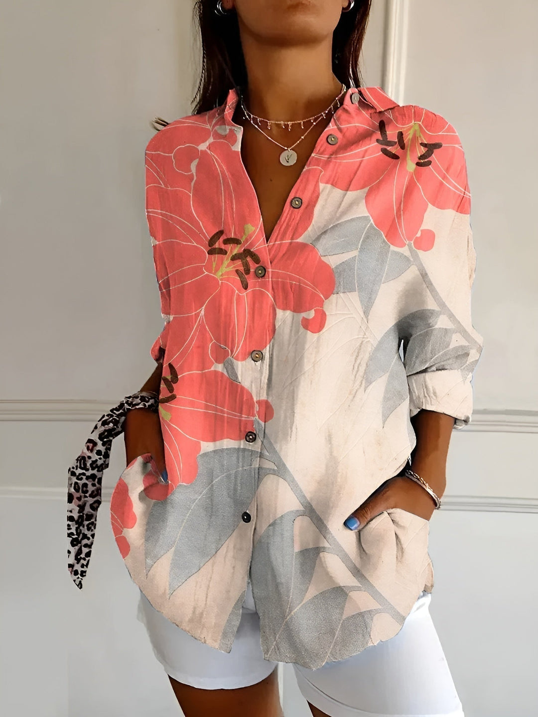 Lunara | Women's Floral Button-Up Blouse