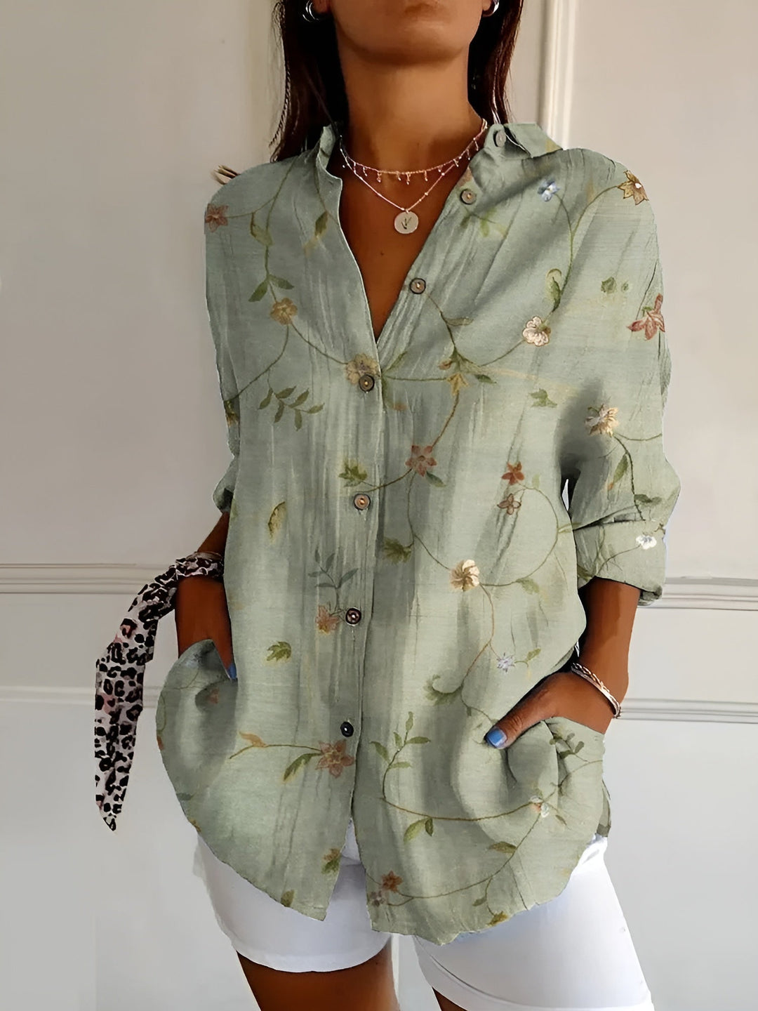 Lunara | Women's Floral Button-Up Blouse